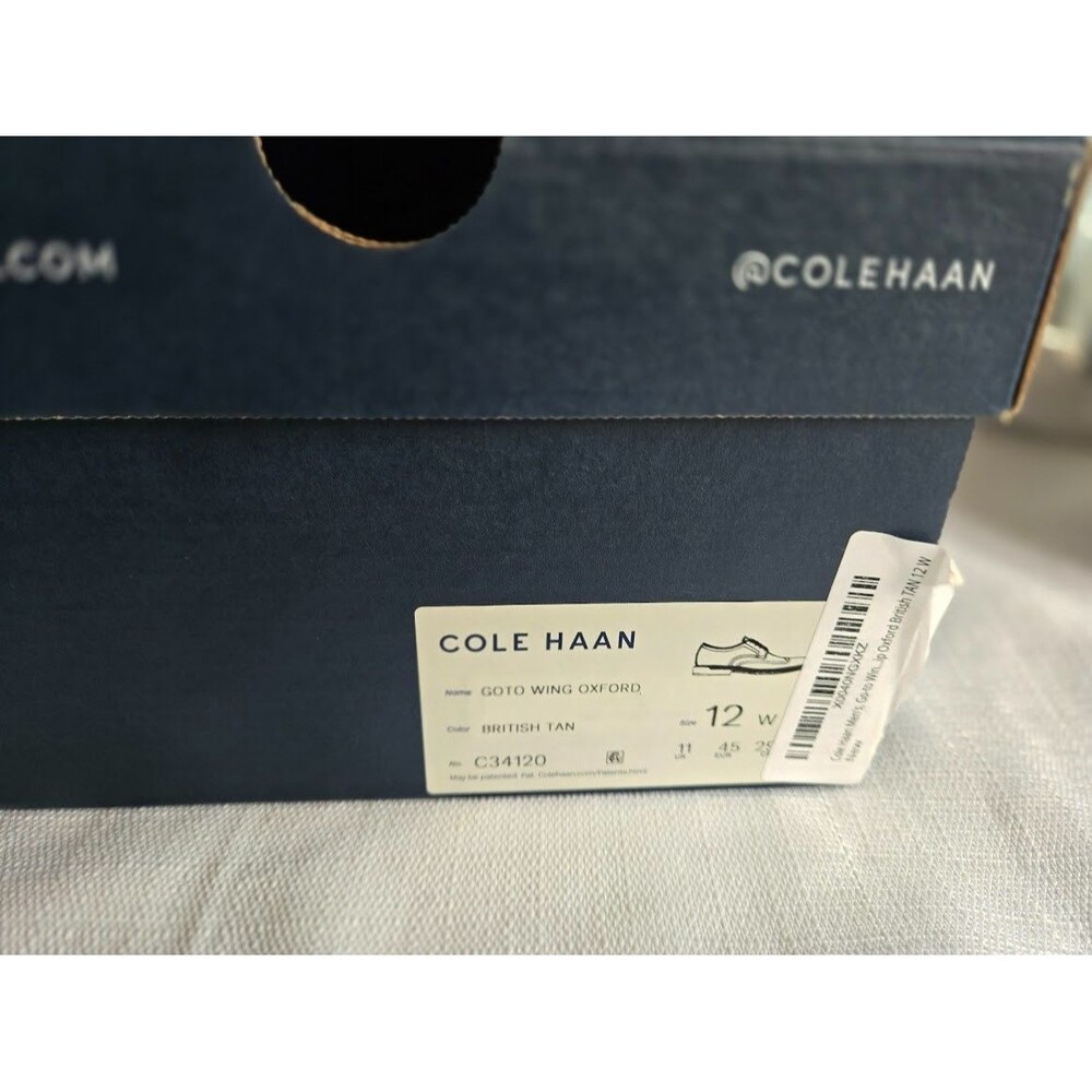 Cole Haan Go To Wing Oxford Wingtip Dress Shoes - British Tan Mens 12 Wide NEW - Picture 11 of 11